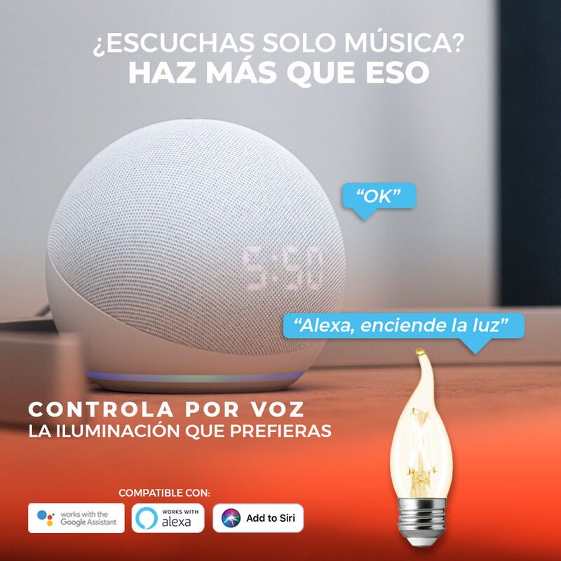 Foco Vela LED Inteligente Filamento C35T WiFi 5... image number null