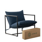 Zinus | Silla De Metal Zinus Aidan Con Cojines De Memory Foam Color Azul Marino