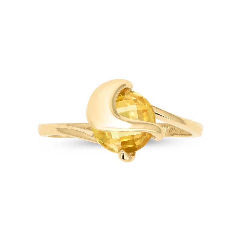 Anillo Promesa De Oro Amarillo 14k Con Zirconia... image number null