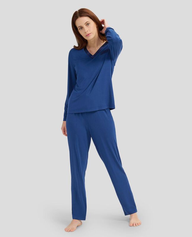 Pijama Modal Azul Marino image number null