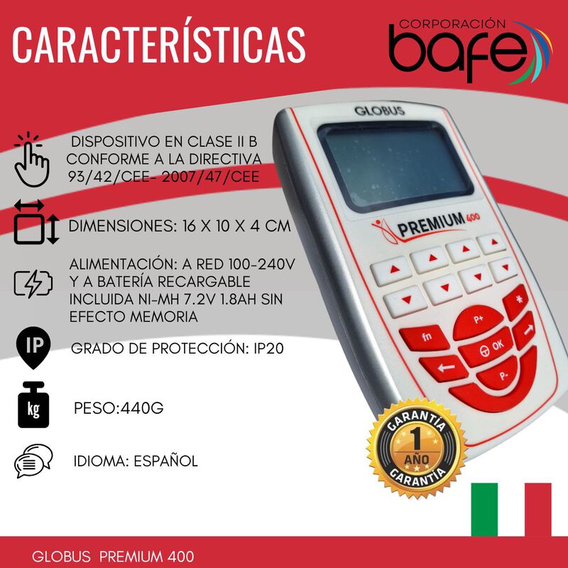 Electroestimulador Recargable Globus  Premium 4... image number null