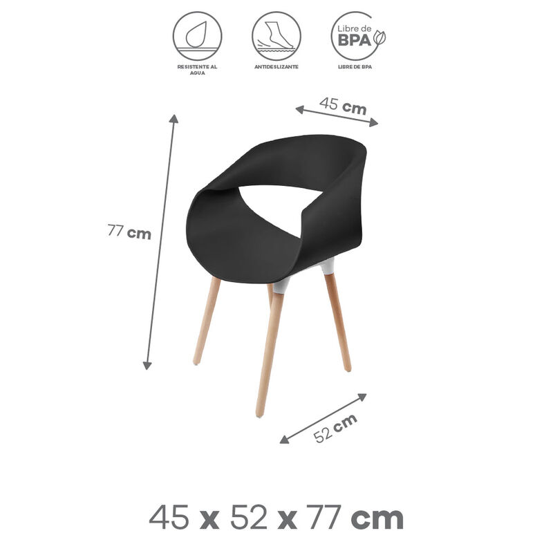 Set de 4 Sillas Tipo Eames Plastic Armchair - C... image number null