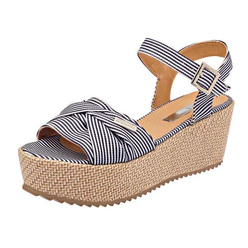 Moramora Sandalia para mujer marino blanco image number null