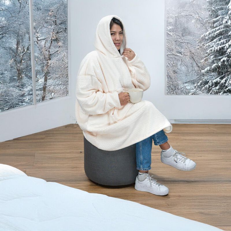 Pijama Adulto Unitalla Sudadera Cobija Crema image number null