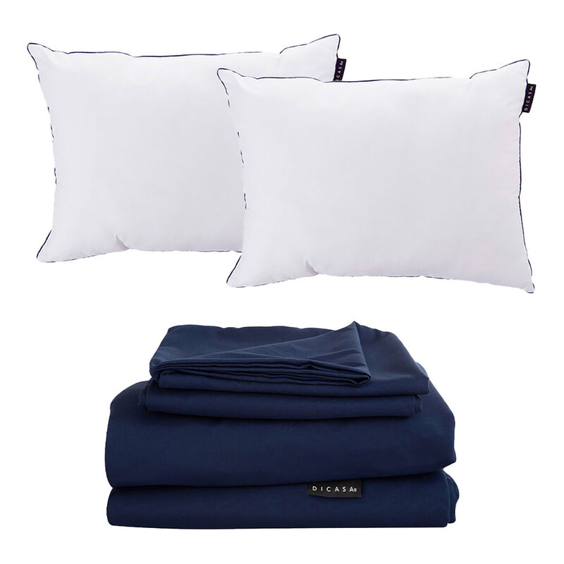 S&aacute;banas King Size Dicasa Softy Azul Marino + 2 ... image number null