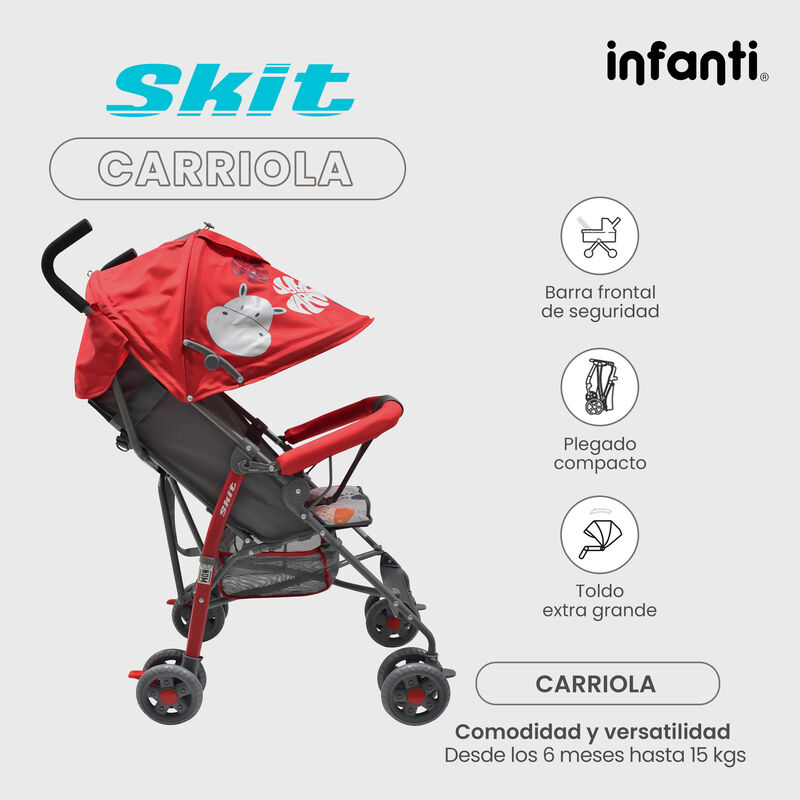 Carriola de Bast&oacute;n Skit Safari Rojo image number null