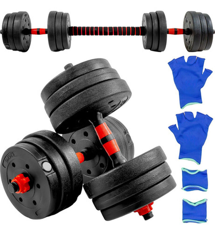 Mancuernas Ajustables 20kg 12 Pesas Barra Recta... image number null