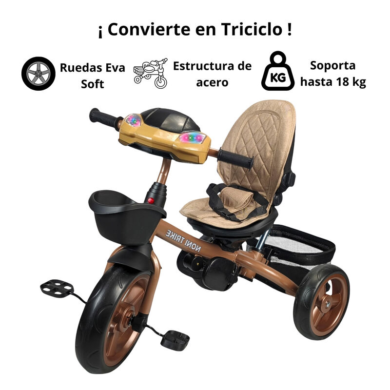 Triciclo Infantil Tipo Carriola con Bast&oacute;n Ajus... image number null