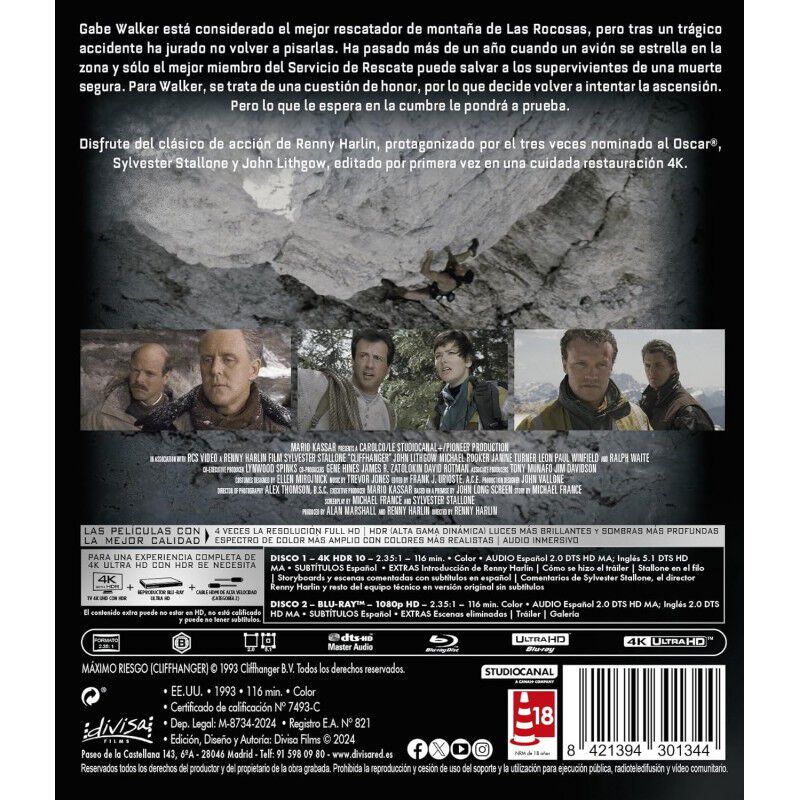 Maximo Riesgo [4K UHD + Blu-ray] (1993) Cliffha... image number null