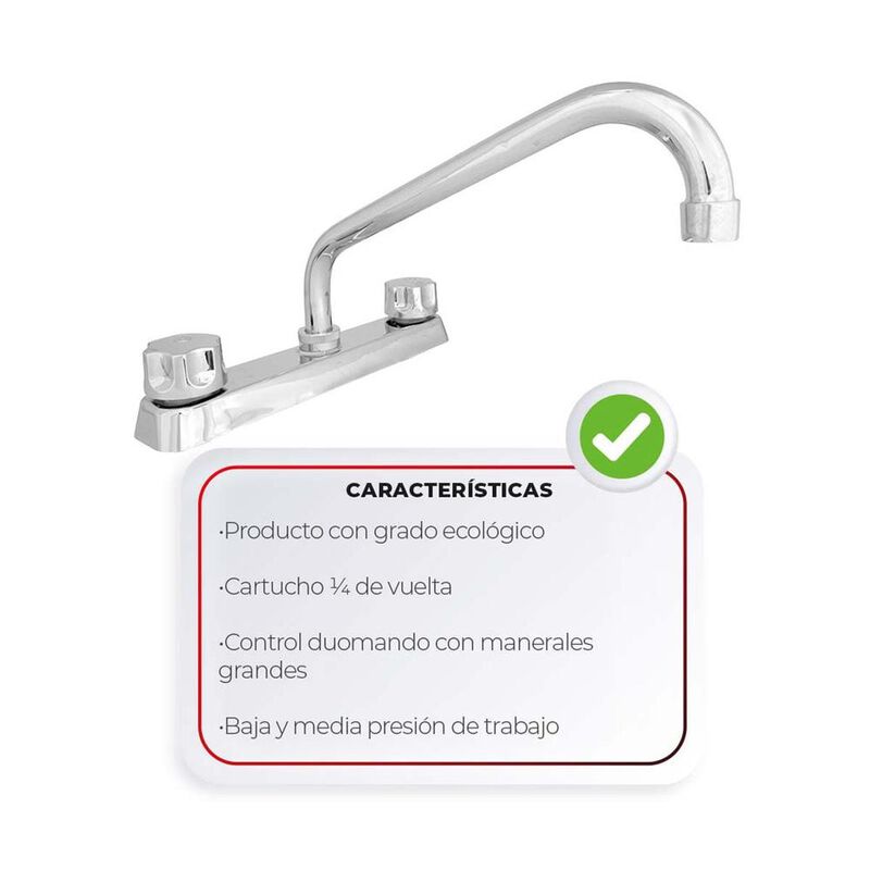 Mezcladora para Fregadero Ecol&oacute;gica, IUSA, Crom... image number null