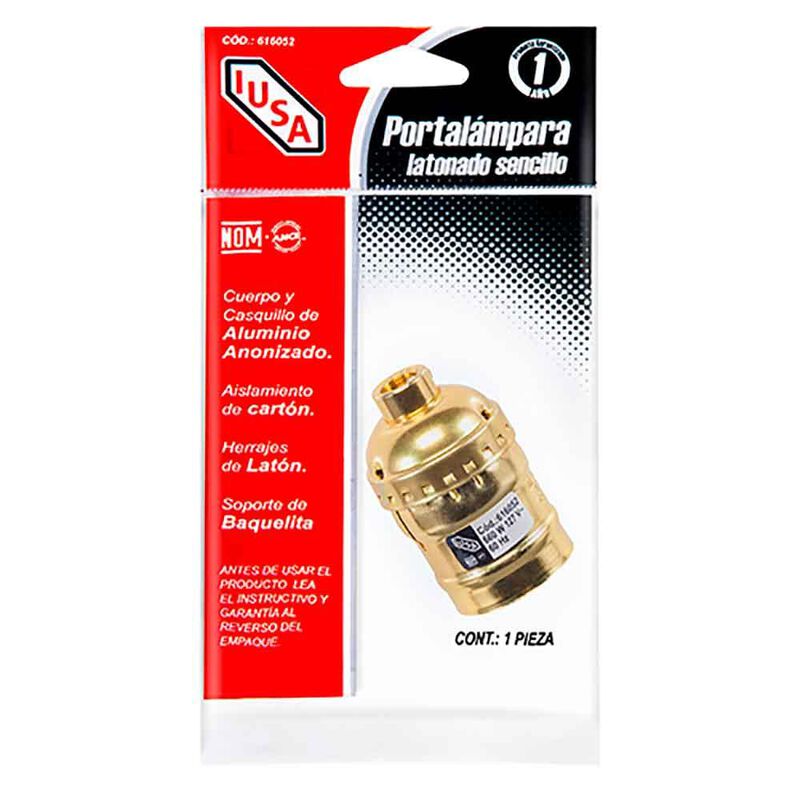 Portalámpara latonado sencillo image number null