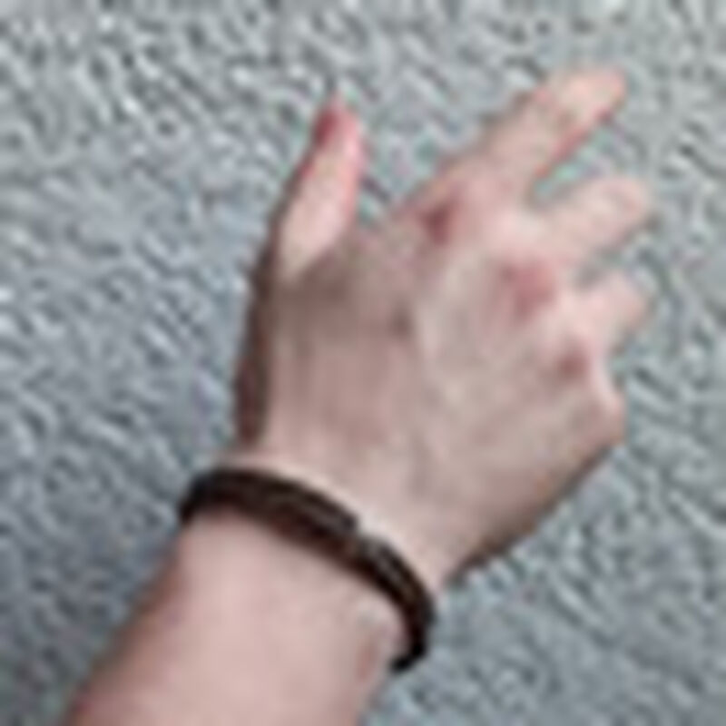 Pulsera de Piel Para Hombre Con Rondel de Plata... image number null