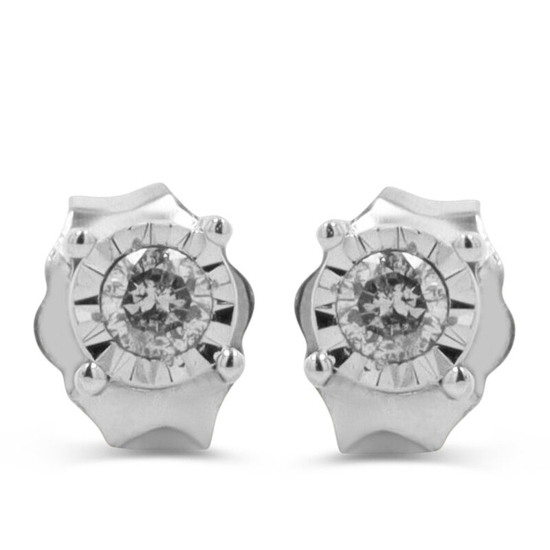 Broqueles Oro Blanco 10k 10 Pts Diamante | Joye... image number null