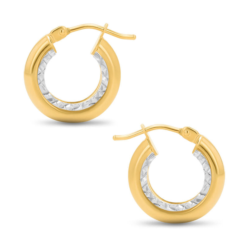 Arracadas De Oro Amarillo Y Blanco 14k (15mm Ap... image number null