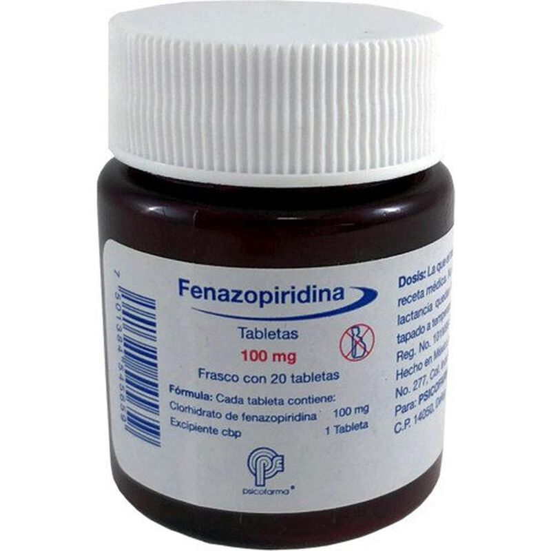 Fenazopiridina 100mg 20 tabletas 100mg caja con... image number null