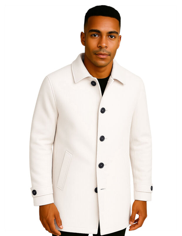 Abrigo Largo Hombre Gamuza Premium Beige Claro ... image number null