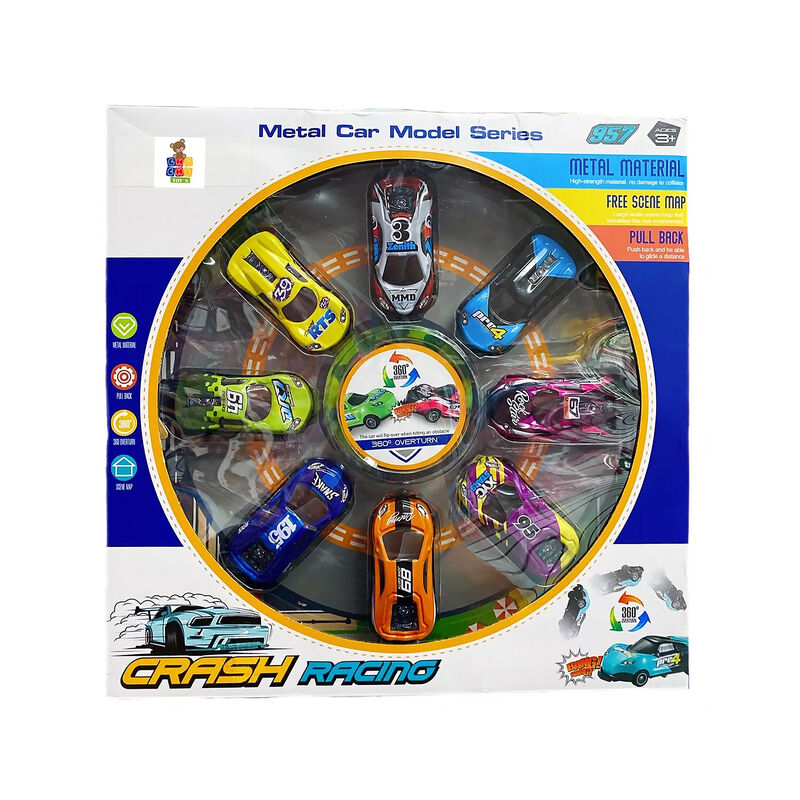 Carros De Metal Crash Racing Set Pull Back 8 Pz... image number null