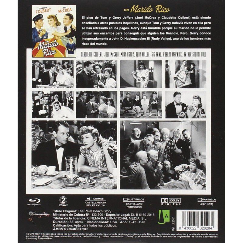 Un Marido Rico (blu-ray) 1942 La Historia De Pa... image number null