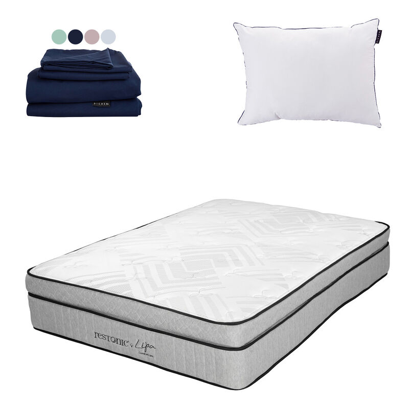 Colch&oacute;n Queen Size Lipa+Almohada One+1 juego de... image number null