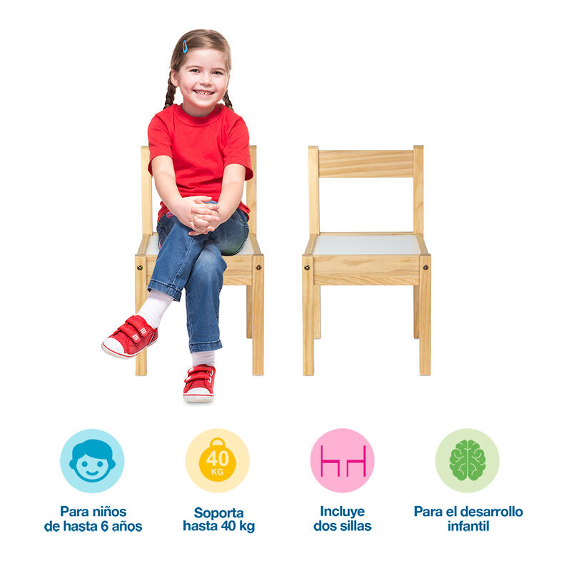 Sillas para Ni&ntilde;os de Madera para Mesita Montess... image number null