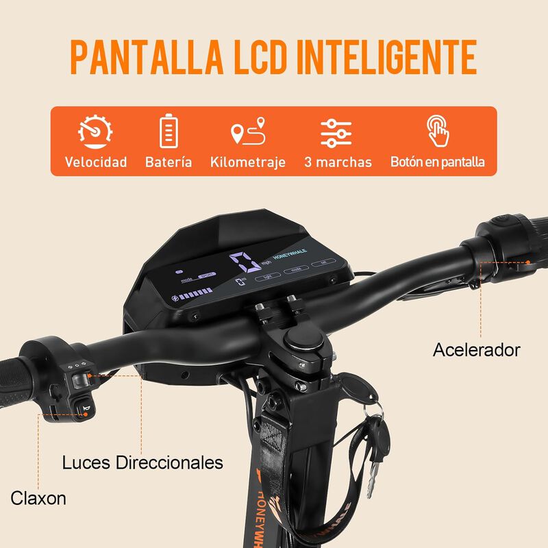 Scooter El&eacute;ctrico Honey Whale H4 Amarillo image number null