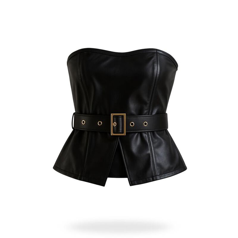 Top Strapless De Vinipiel Con cinturon image number null