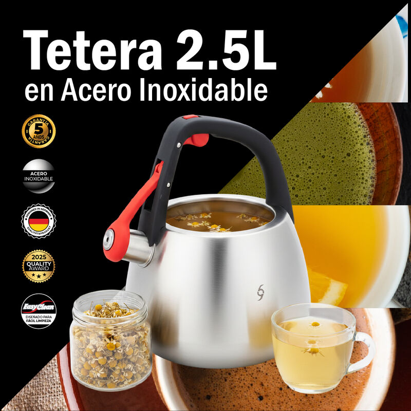 Tetera De 2.5 Litros De Capacidad Acero Inox 30... image number null