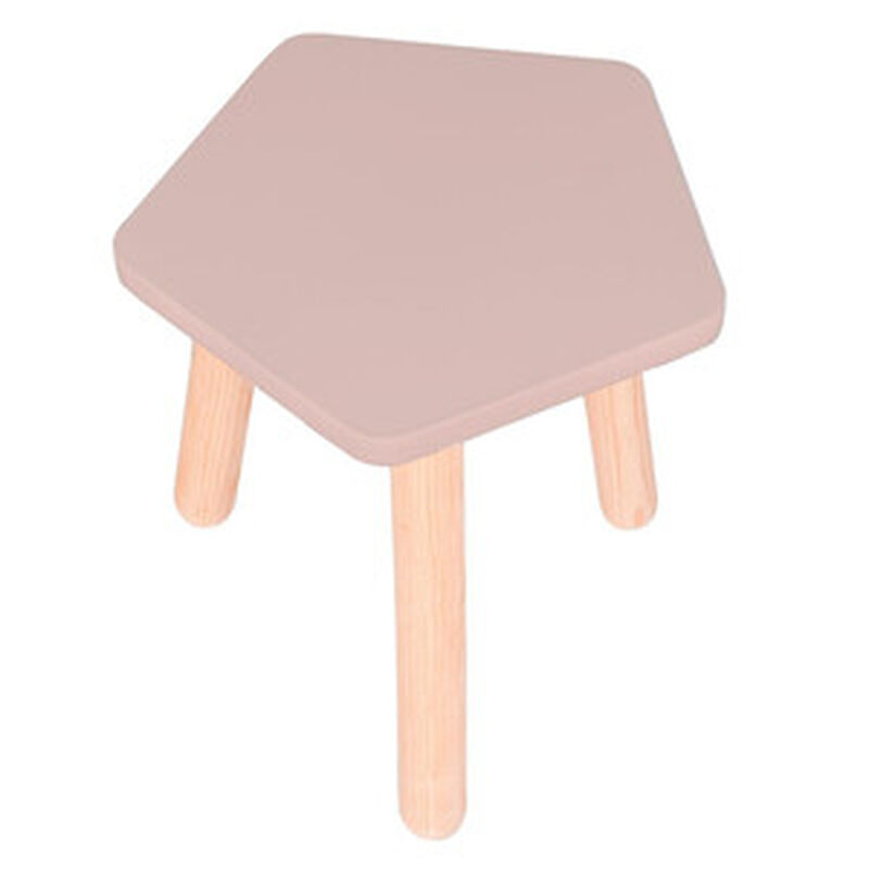 Banquito de Madera para Ni&ntilde;os- Pentagono - Rosa image number null