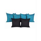 Set 6 Cojines Decorativos Azul Negro 4 Estampados 2 Lisos