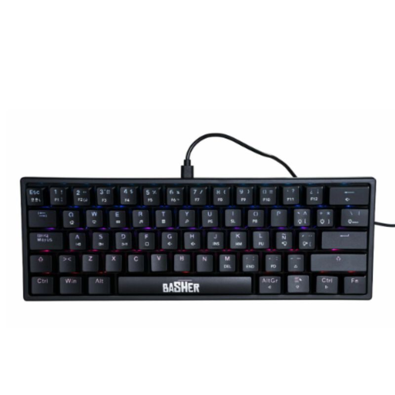 Teclado al&aacute;mbrico led rainbow gamer para PC/Mac image number null