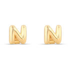 Aretes De Oro Amarillo De 10K (Letra N)