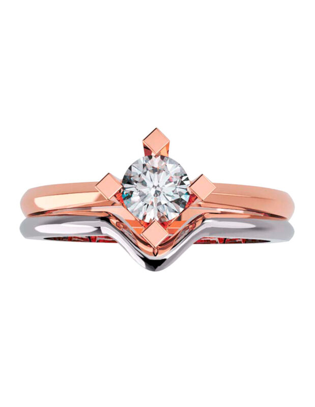 Anillo de Compromiso en Oro de 14K con Circonia... image number null