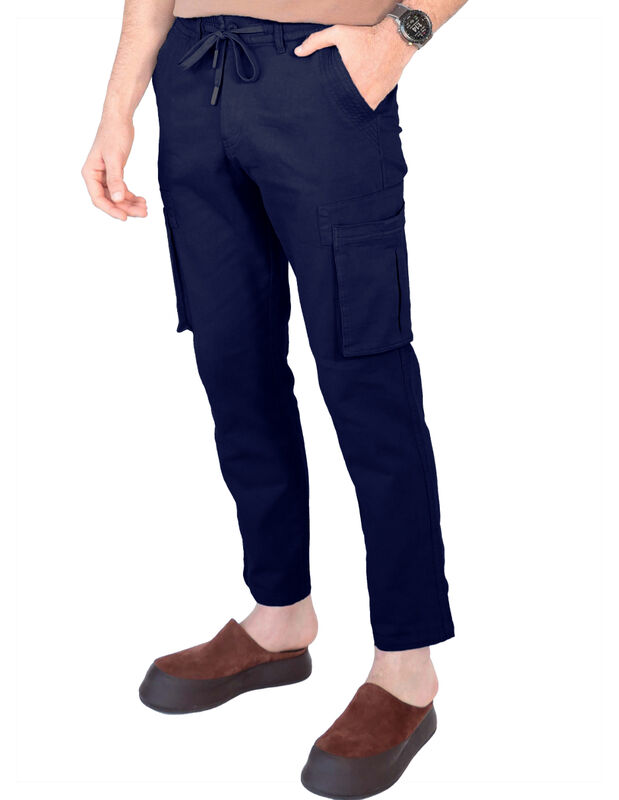 Pantal&oacute;n Jogger Hombre Ajuste En Cintura Azul M... image number null