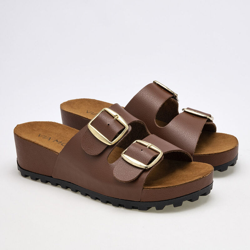 Via Moda Sandalia para mujer caf&eacute; image number null