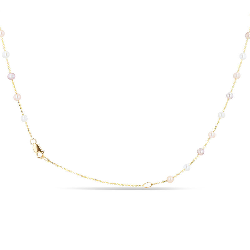 Collar Oro Amarillo 14k Con Perlas Multicolor &middot;... image number null