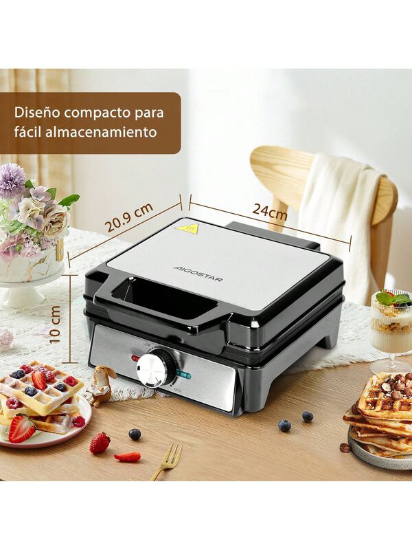 Waflera El&eacute;ctrica Antiadherente 4 Rebanadas Hac... image number null