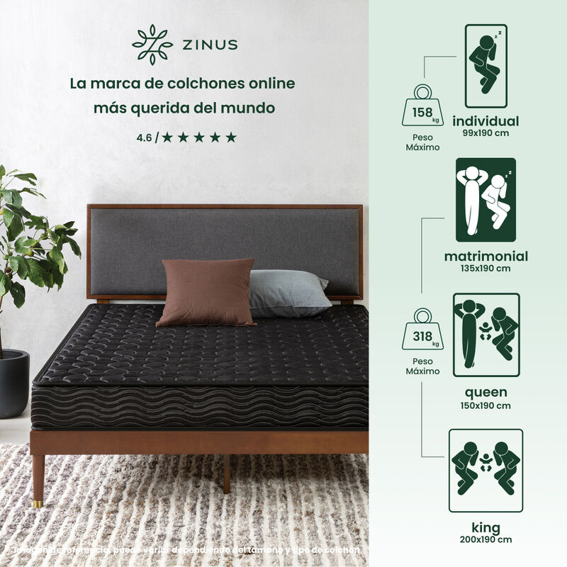 Zinus Essentials | Colch&oacute;n De Memory Foam 20 Cm... image number null