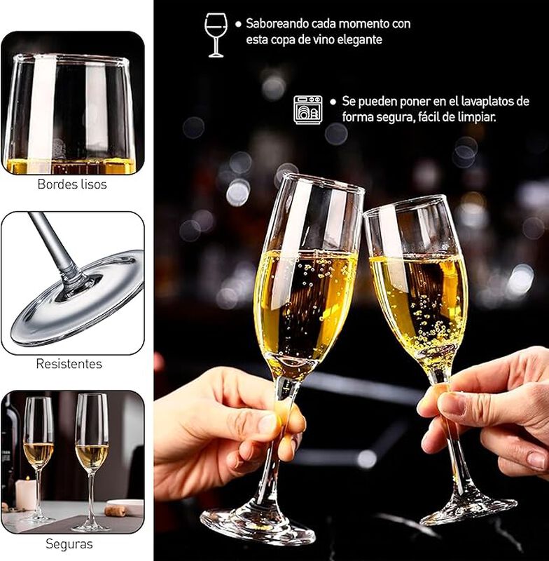 Set de 4 Copas Champagne 185 ml Bluelander image number null
