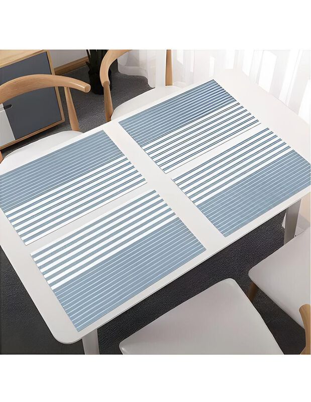 Set mantel individual rectangular de rat&aacute;n PVC ... image number null