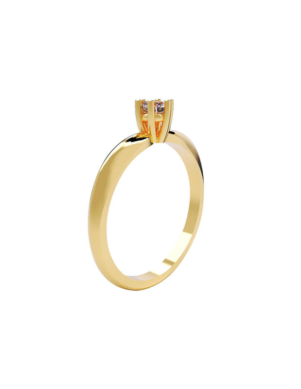 Anillo de Compromiso en Oro Amarillo 14K con Ci... image number null