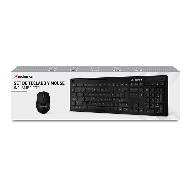 Teclado y Mouse Inal&aacute;mbrico USB Plug & Play par... image number null