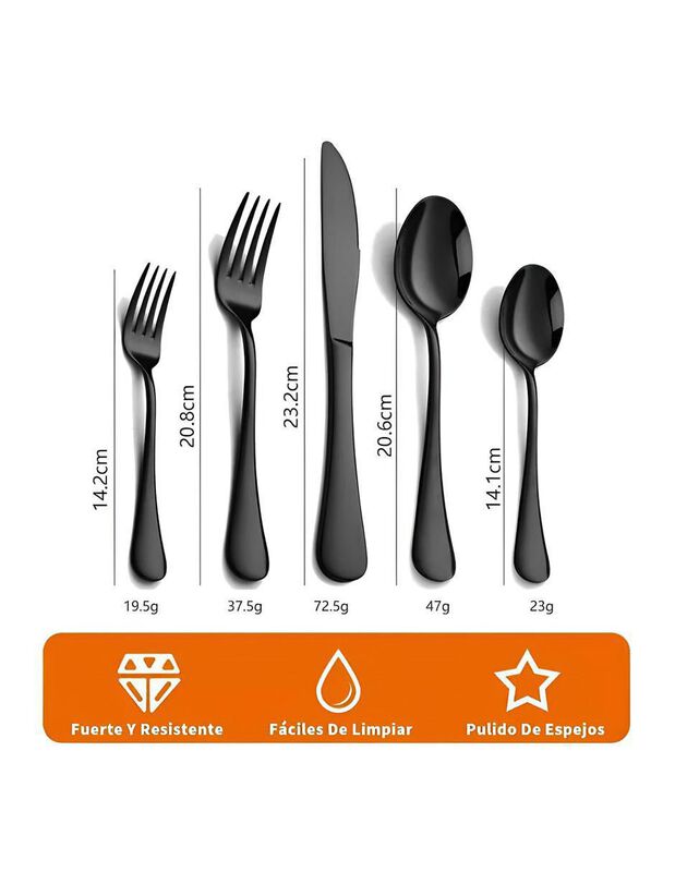 Set cubiertos Casa BIU de acero inoxidable 30 p... image number null