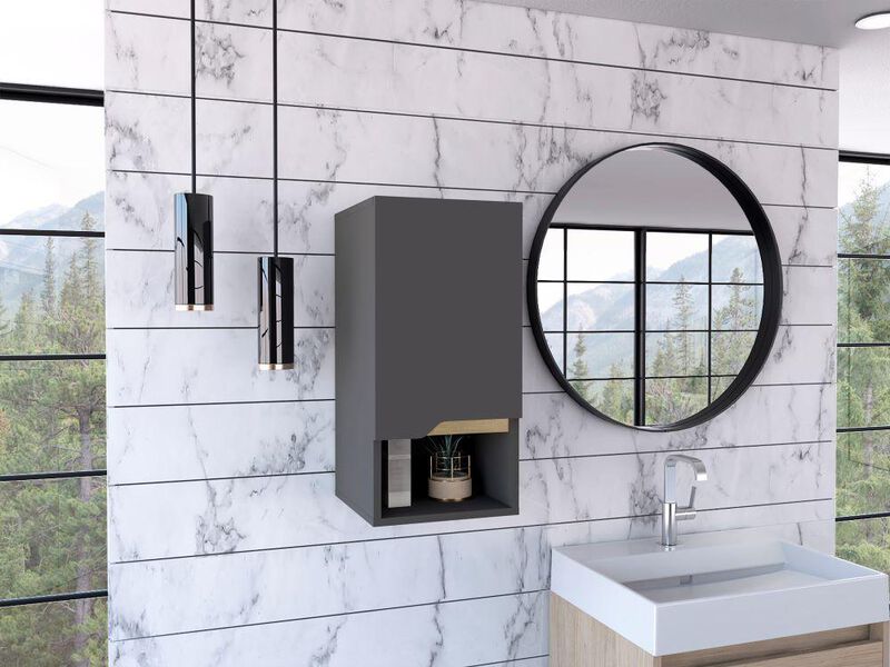 Gabinete de Ba&ntilde;o Apolis Plata Oscuro y Caf&eacute; Cla... image number null