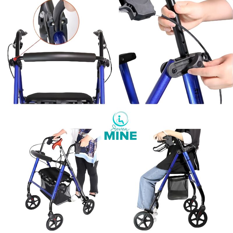Andadera Rollator Sc-777 Azul Plegable Y Ajusta... image number null