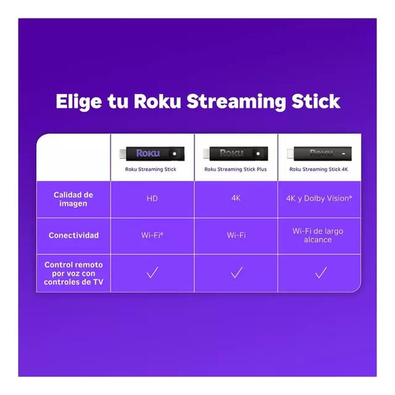 Streaming Stick Roku HD 2025 3840 MX Negro image number null