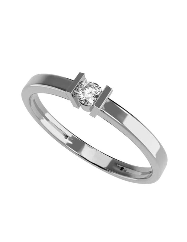 Anillo de Compromiso en Oro Blanco 14K con Circ... image number null