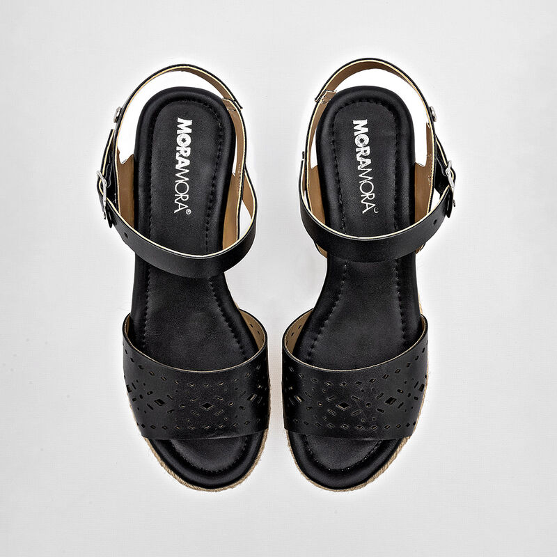 Moramora Sandalia para mujer negro image number null