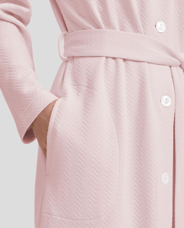 Bata de Botones de Punto Circular Rosa image number null