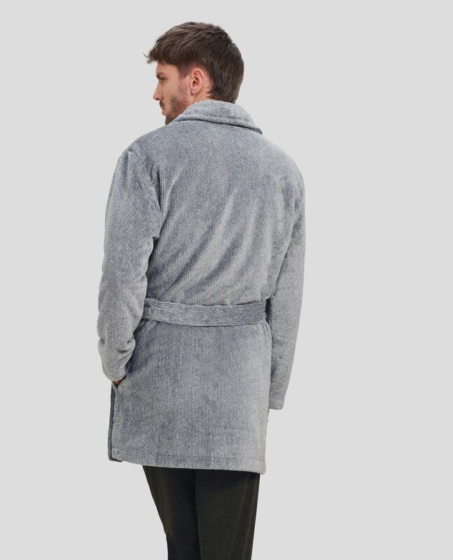 Bata Corta de Rayas Gris image number null