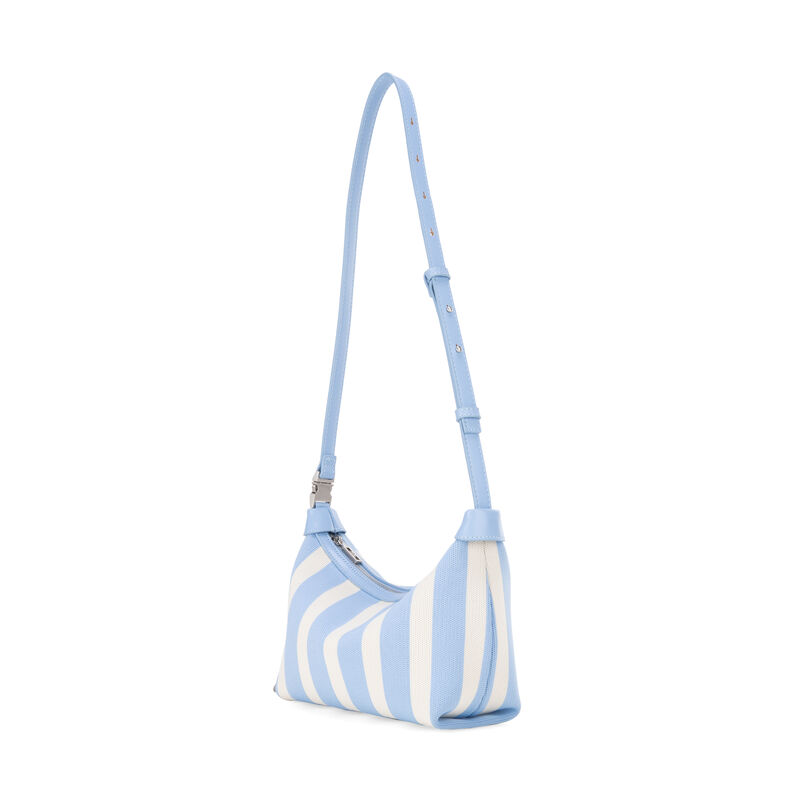 Bolsa Hobo Chica Con Dise&ntilde;o Rayas Color Azul-be... image number null